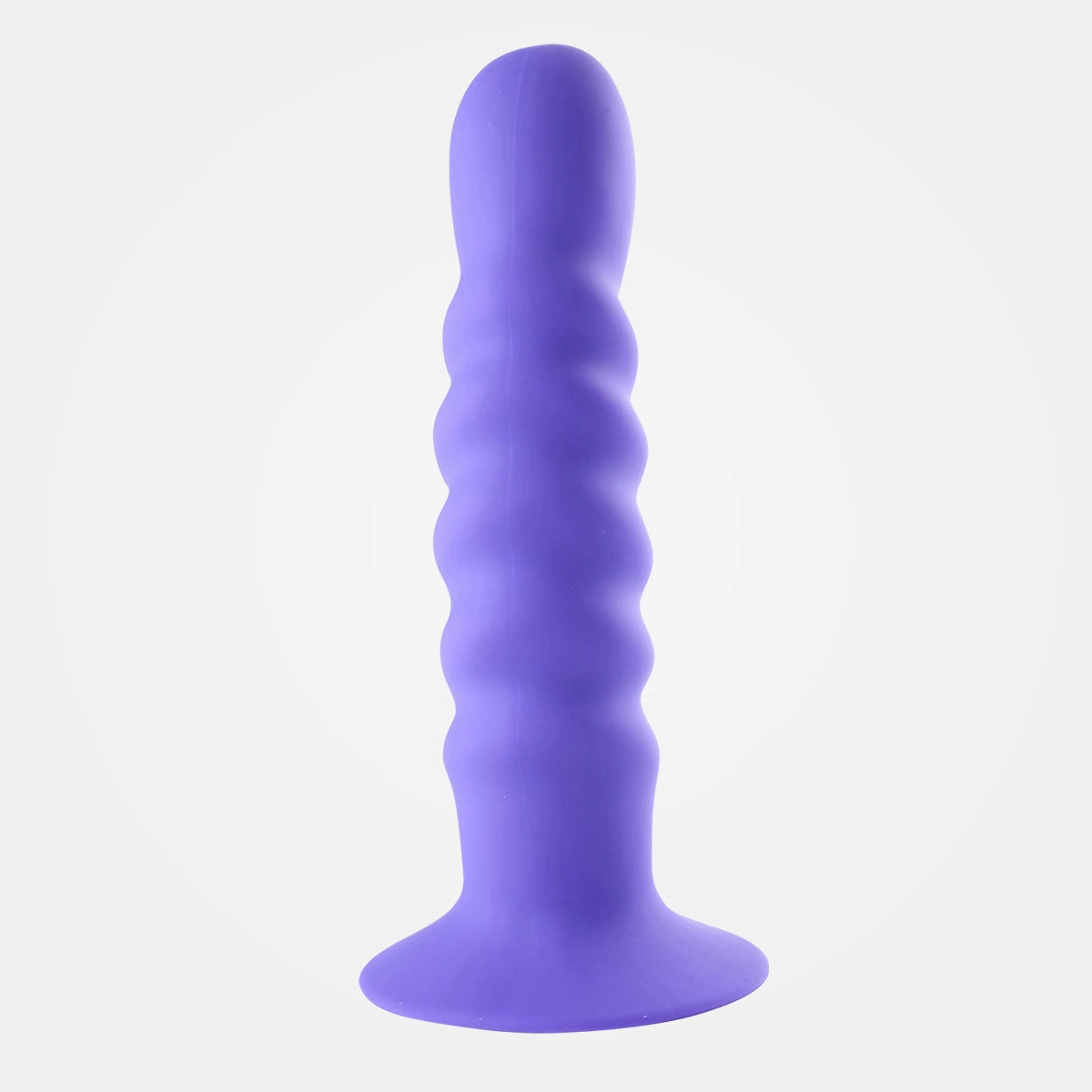Kendall - 20cm Non-Vibrating Purple Ribbed Dildo with Suction Base