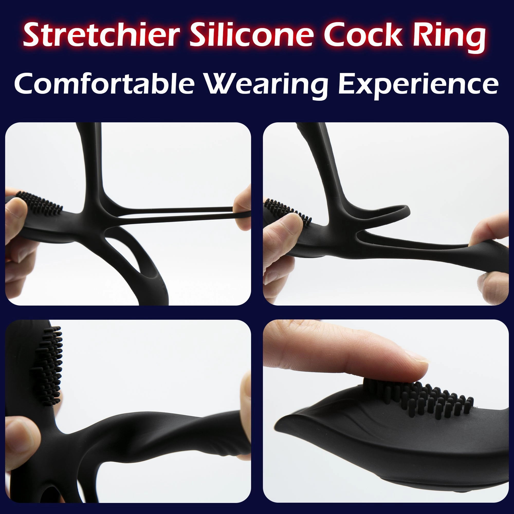 KERERO 3 in 1 Vibrating Penis Ring with 10 Modes