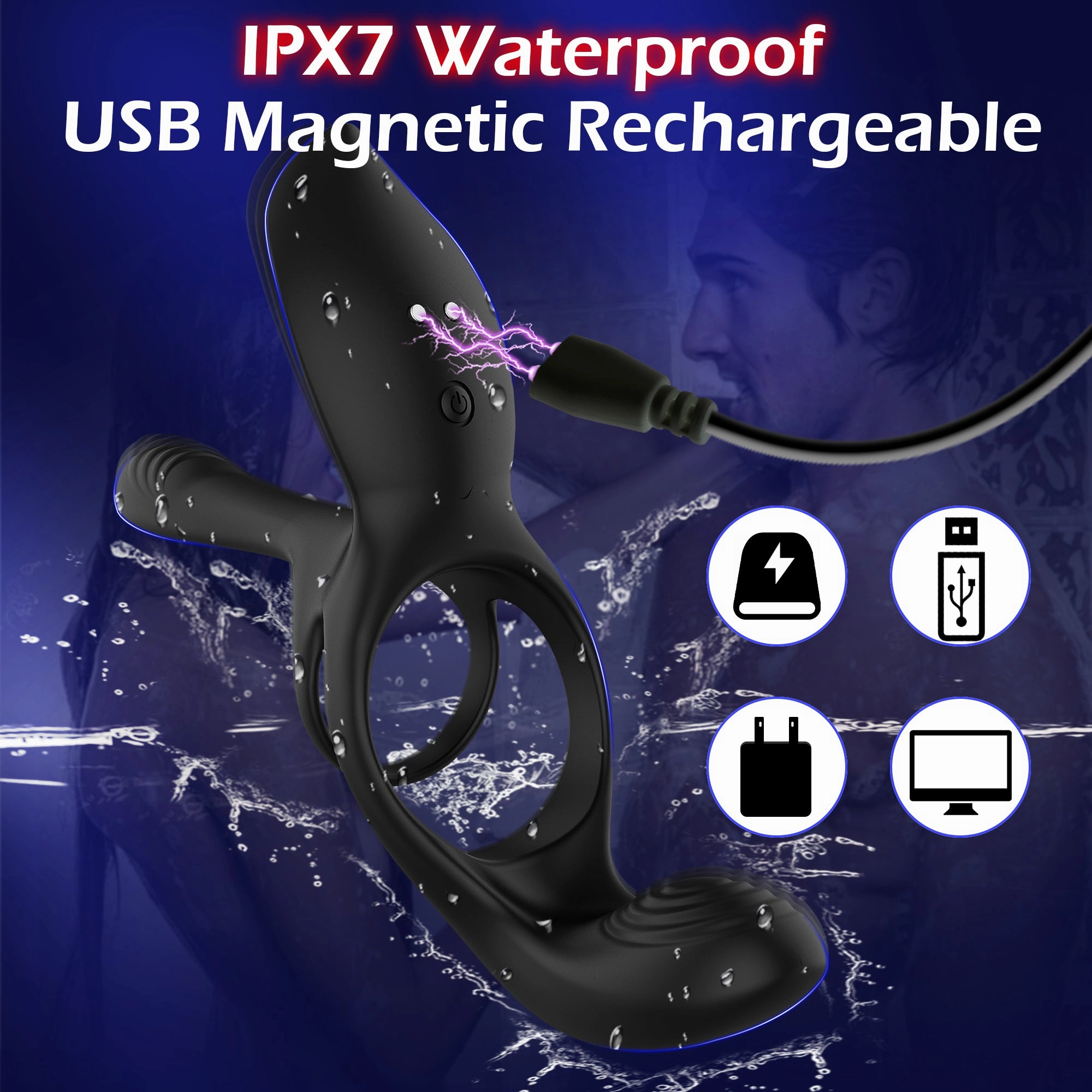 KERERO 3 in 1 Vibrating Penis Ring with 10 Modes
