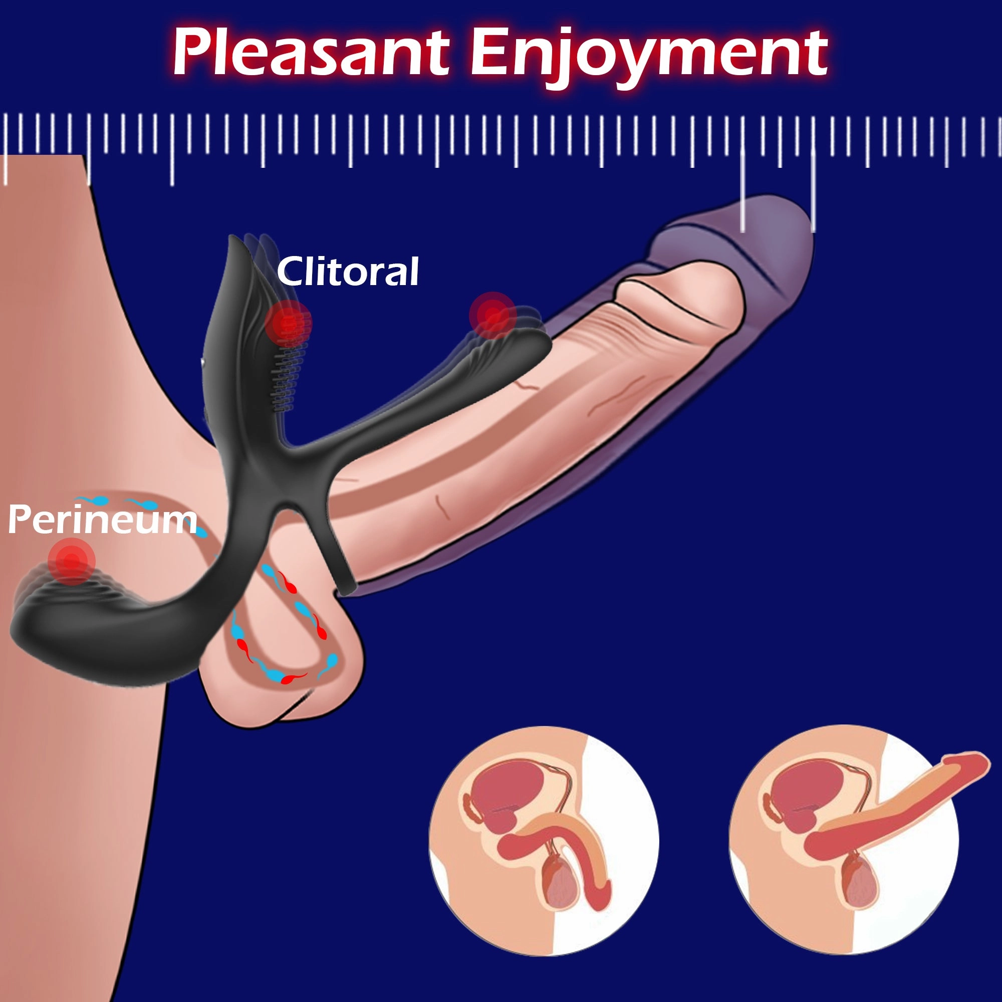 KERERO 3 in 1 Vibrating Penis Ring with 10 Modes
