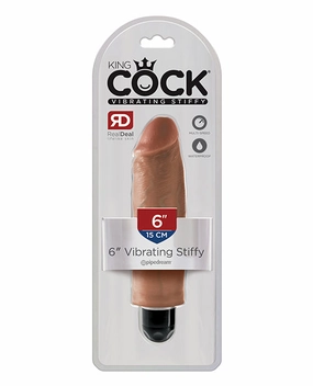 King Cock 6" Vibrating Stiffy - Tan