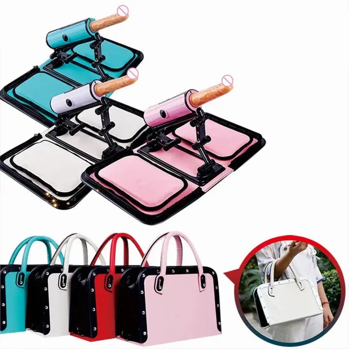 Leather Female Masturbation Machine with Dildos - Sex Toy for Women