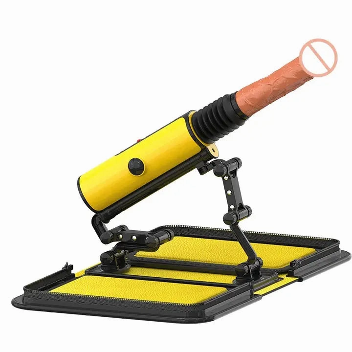 Leather Female Masturbation Machine with Dildos - Sex Toy for Women
