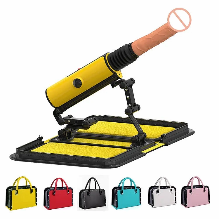 Leather Female Masturbation Machine with Dildos - Sex Toy for Women
