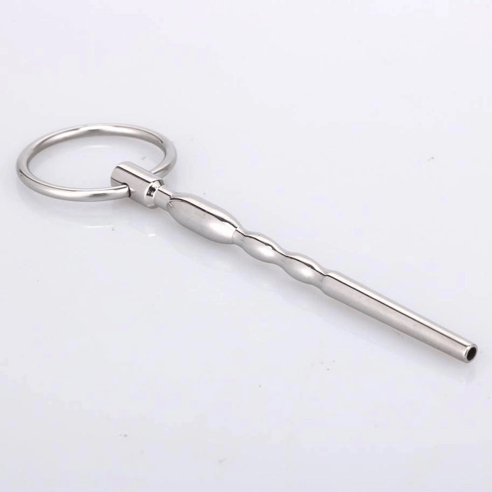 Love in Leather Hollow Metal Urethral Sound With Ring