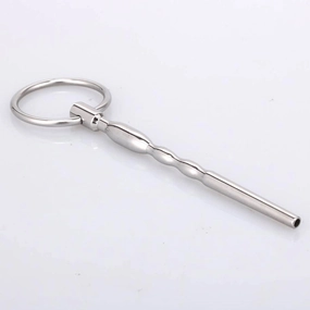 Love in Leather Hollow Metal Urethral Sound With Ring