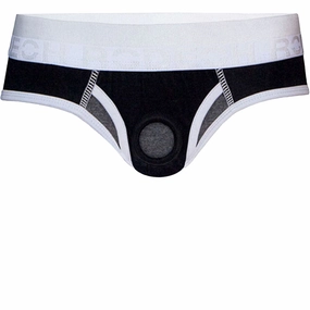 Low Rise Brief  Harness - Black & Gray Marle