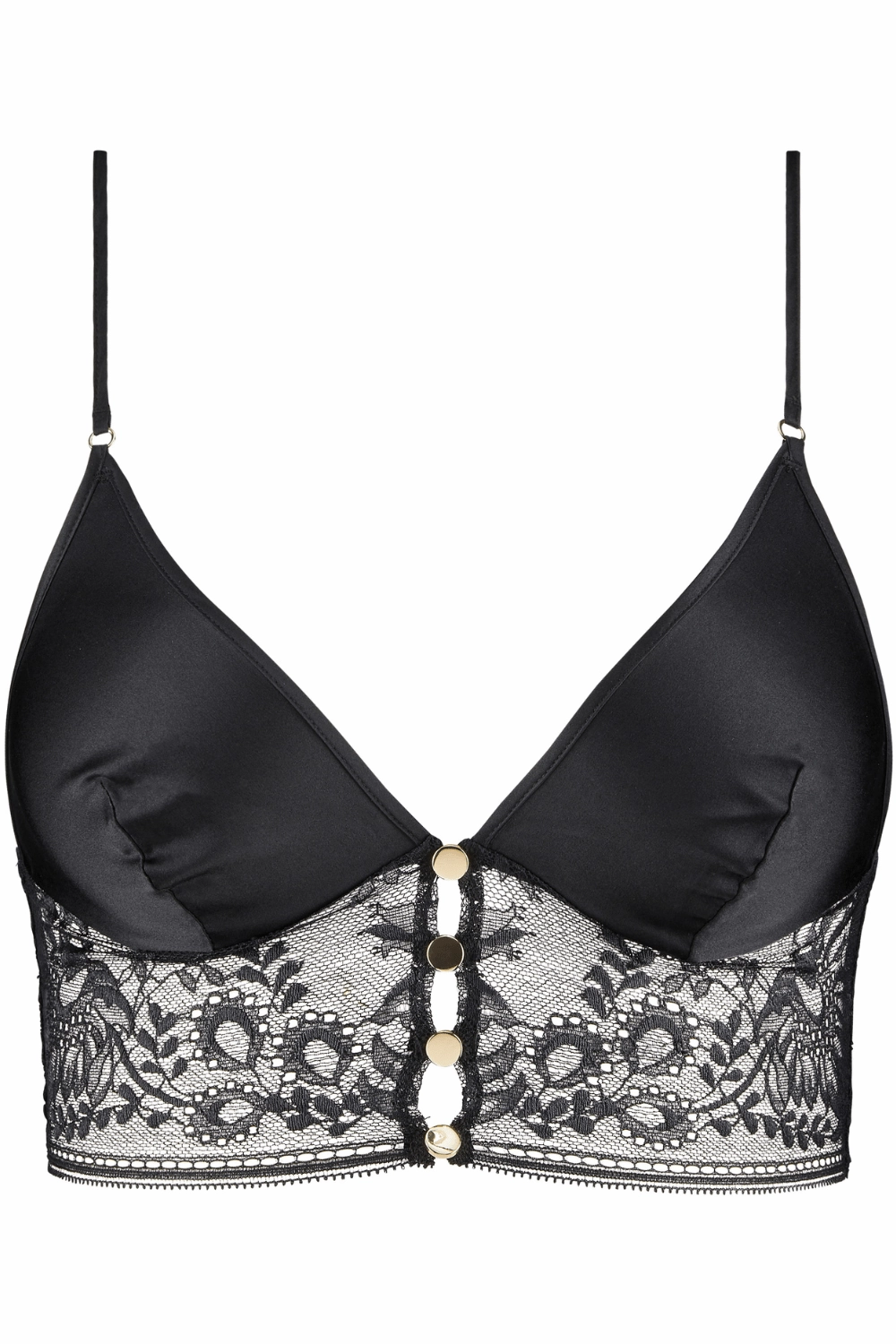 Midnight Whisper Silk Bralette Black