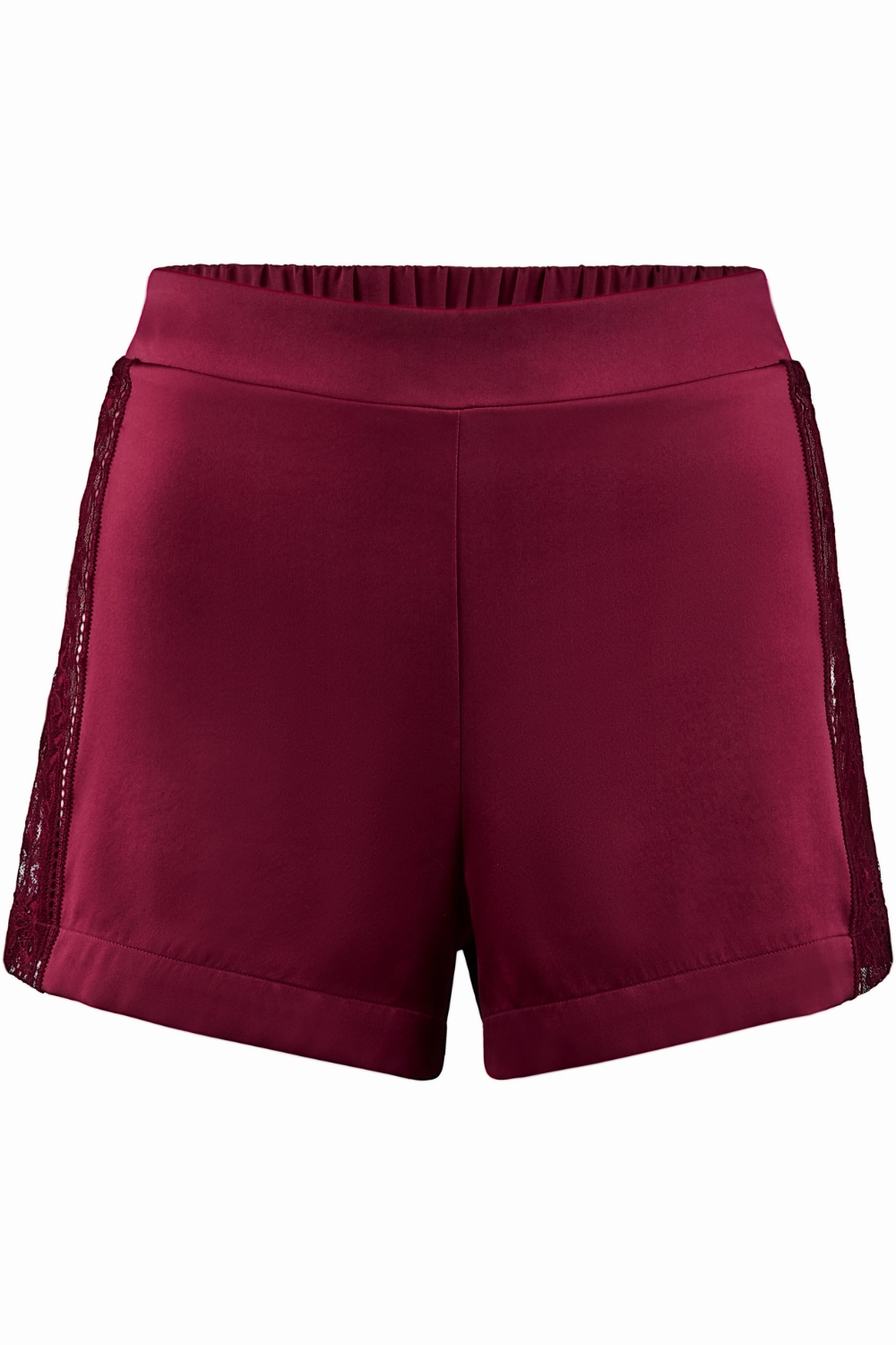 Midnight Whisper Silk Shorts Crimson Red