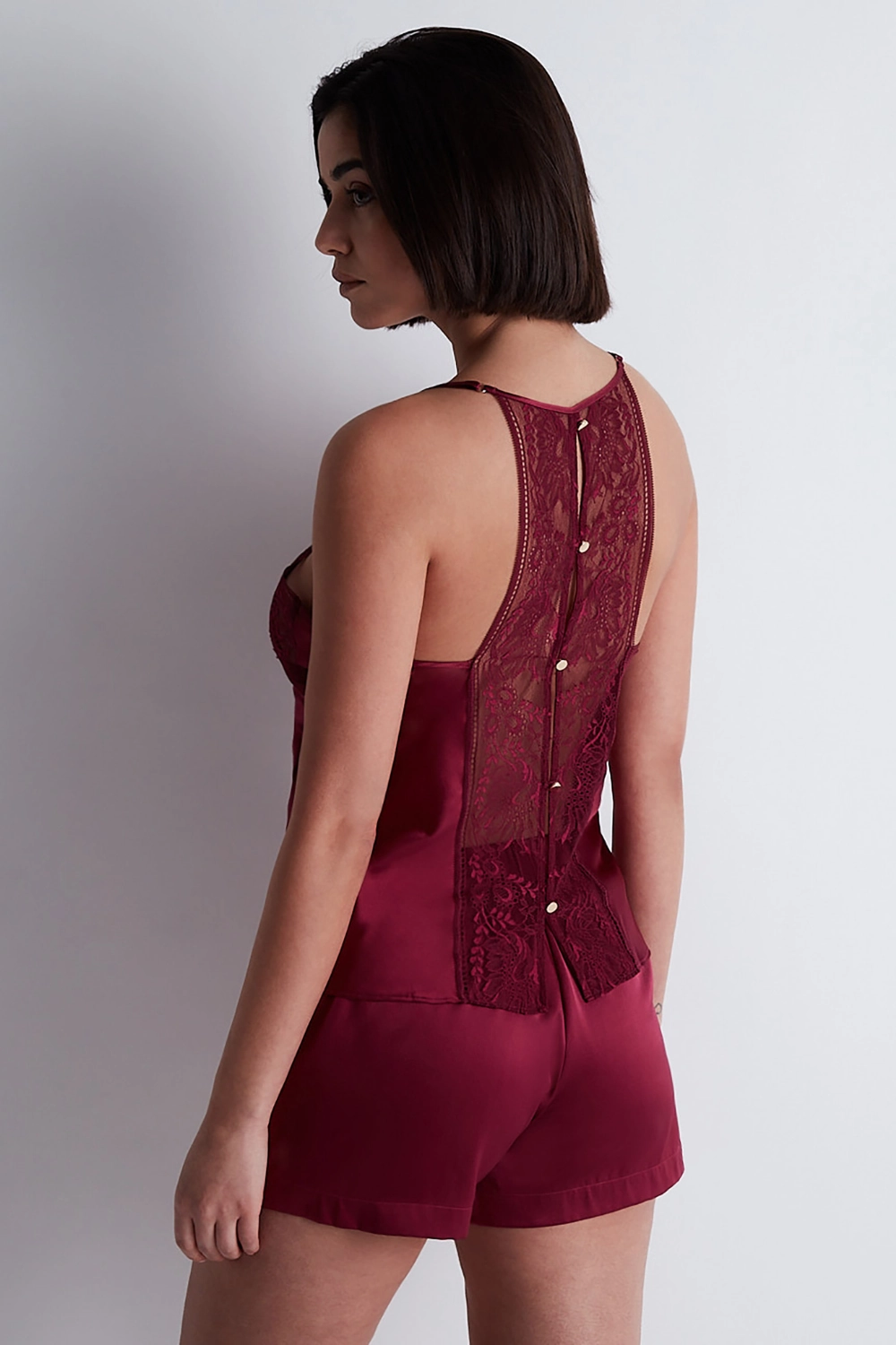 Midnight Whisper Silk Shorts Crimson Red
