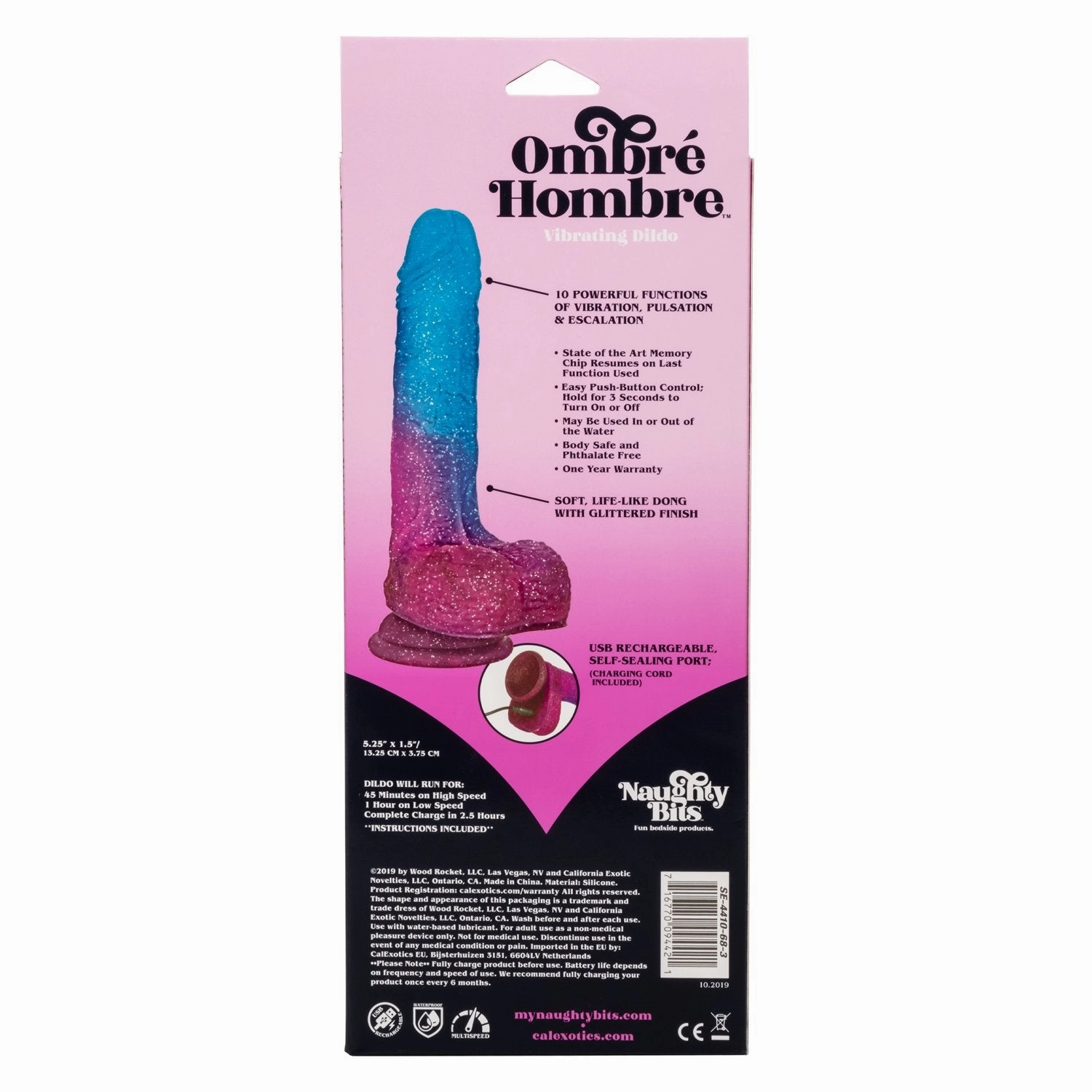 Naughty Bits Ombré Hombre Vibrating Dildo