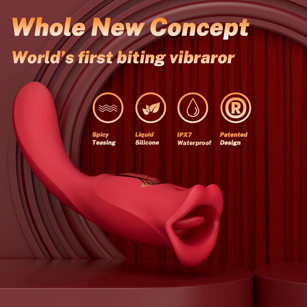 Nibbler 2-Biting Mouth Vibrating Tongue Clit Stimulator G-spot Vibrator