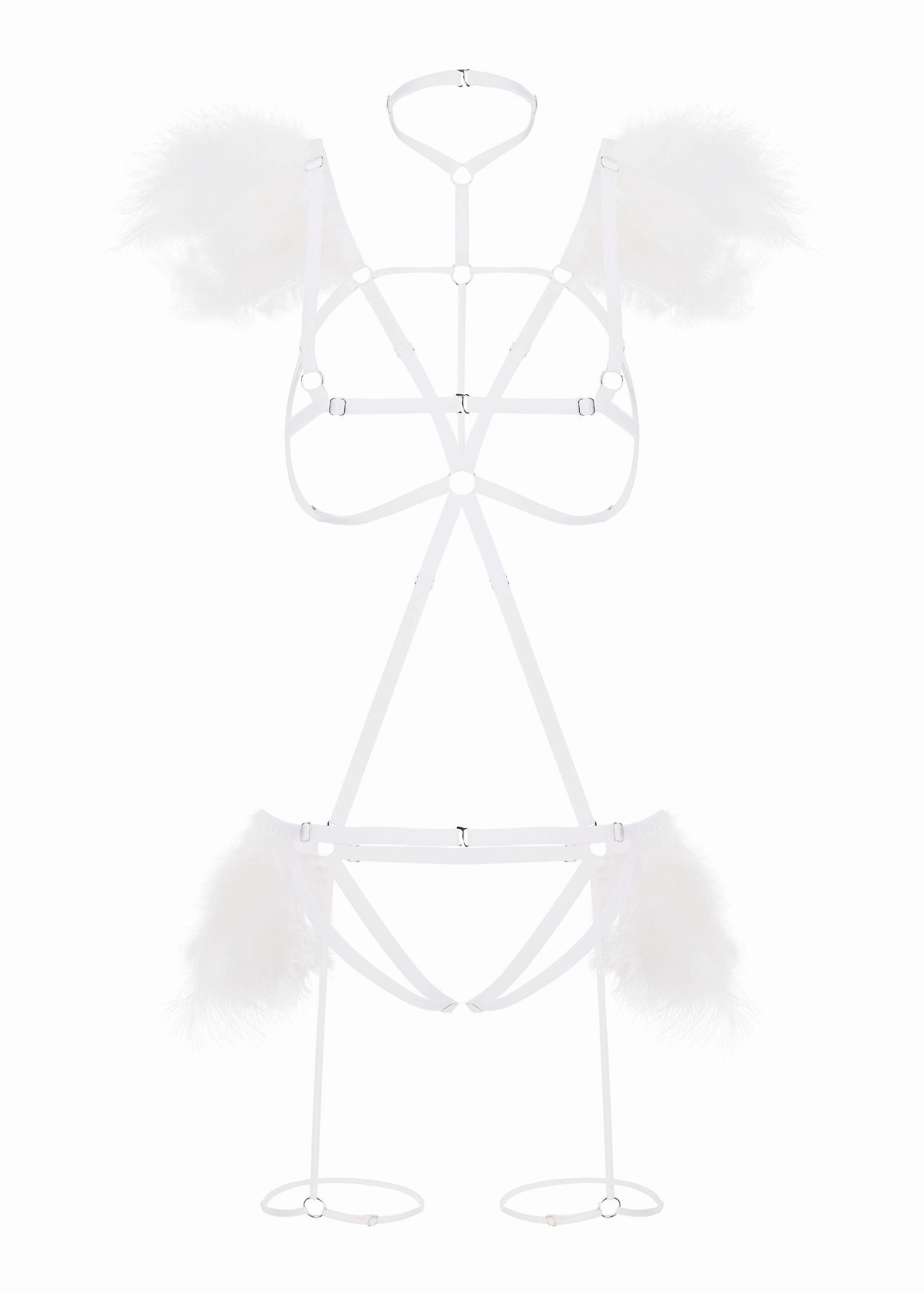 Night Of Revelations Bra & Thong Set (White)