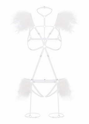 Night Of Revelations Bra & Thong Set (White)