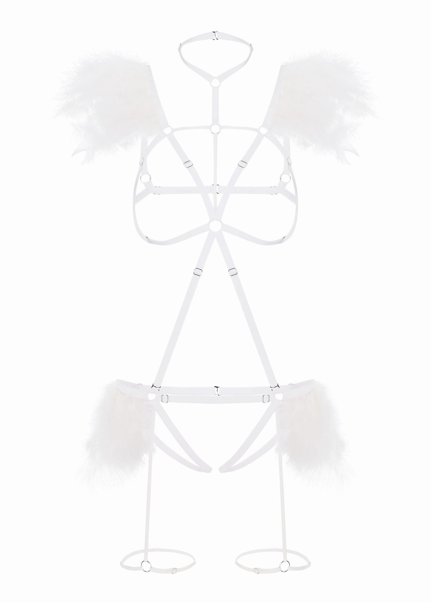 Night Of Revelations Bra & Thong Set (White)
