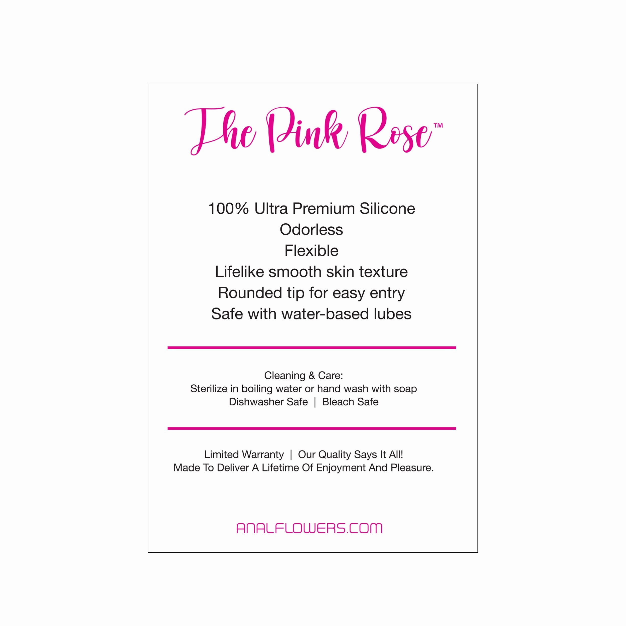 Pink Rose Silicone Butt Plug