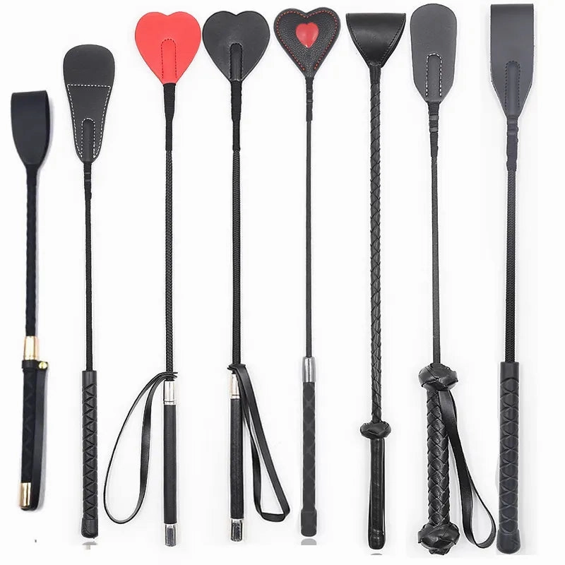 Premium Leather Bondage Whip Collection Cosplay Riding Flog Wrist Strap BDSM Play