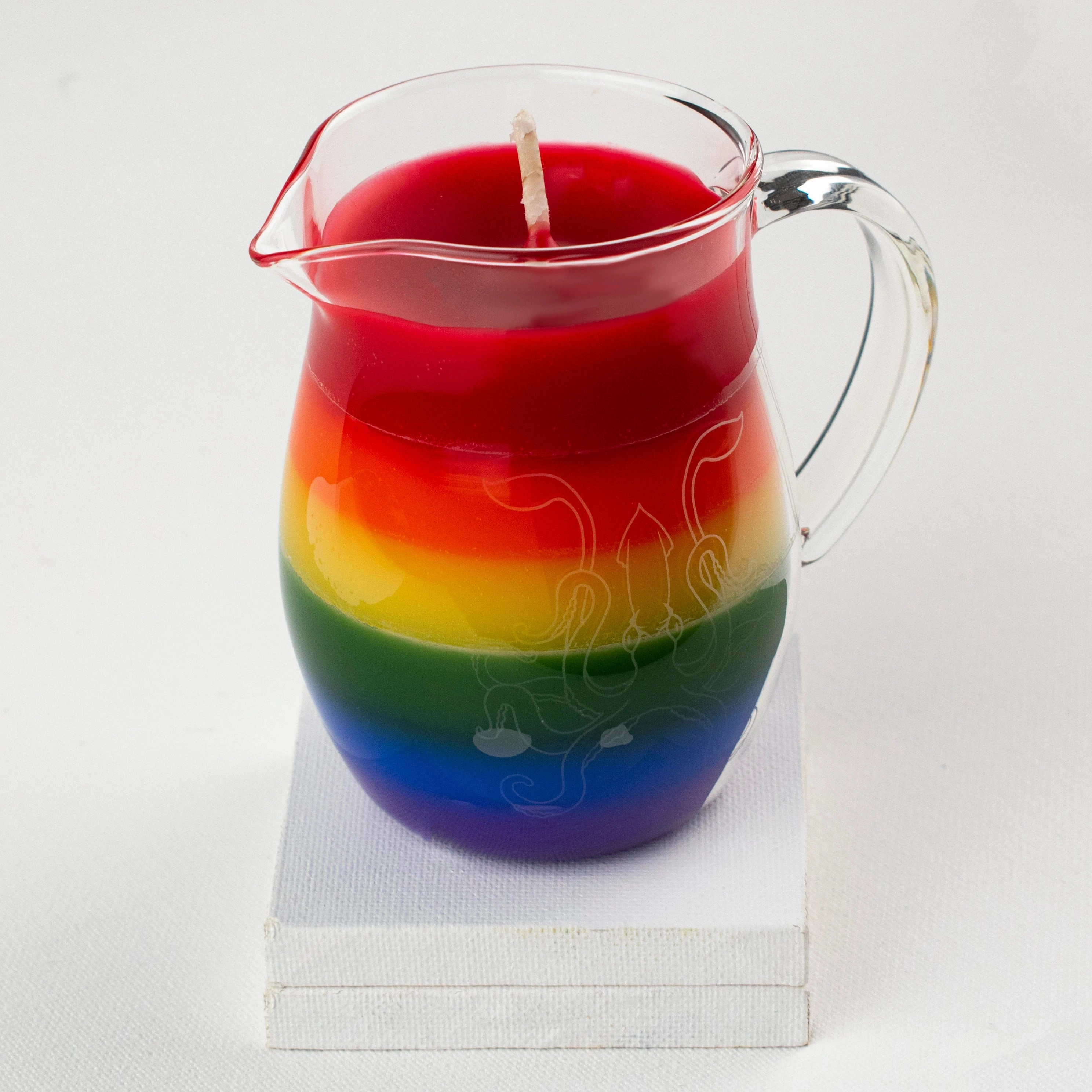 Pride flag in a Jar Wax Play Candle - Low Temp - Unscented - Pitcher Candle