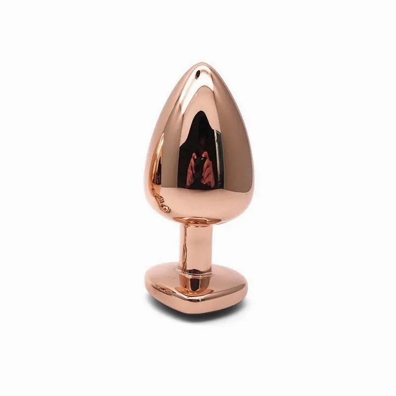 Quusvik - Multi-size stone Colored Rose Gold heart butt plug