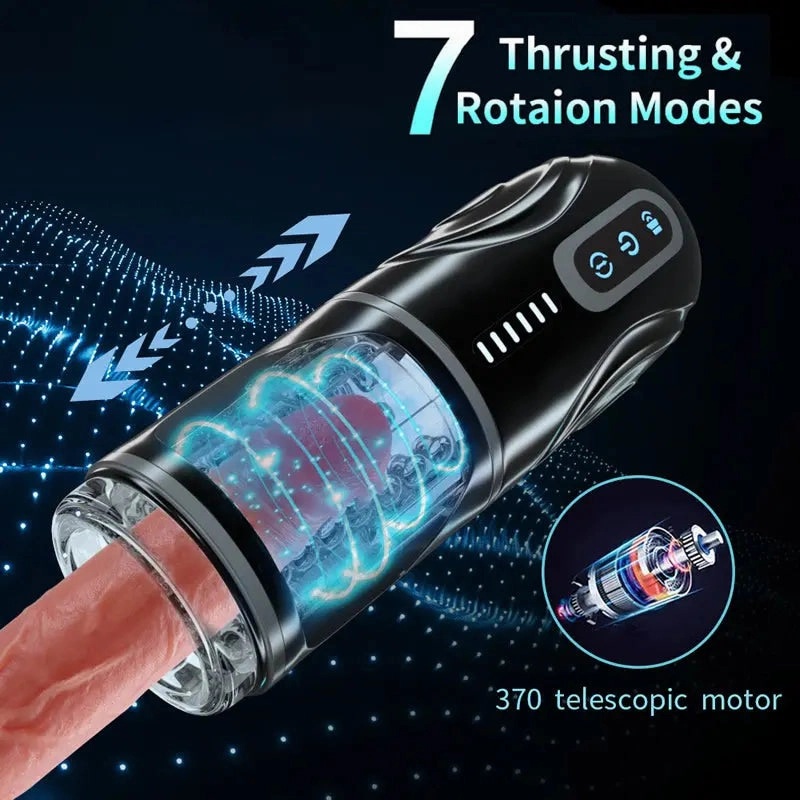 Quusvik Automatic Masturbation Device for Men - Rotating Telescopic Oral Sex Simulator