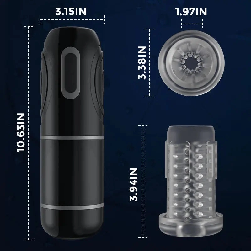 Quusvik Automatic Masturbation Device for Men - Rotating Telescopic Oral Sex Simulator