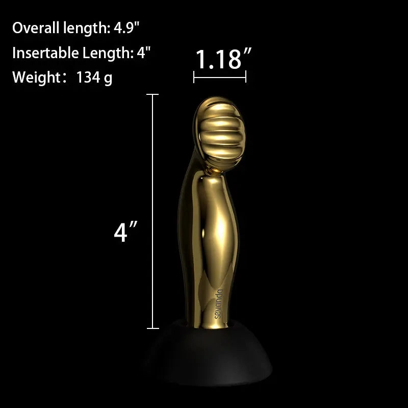 Quusvik Gold-Plated Wireless Prostate Massager with Remote - Deluxe Anal Plug