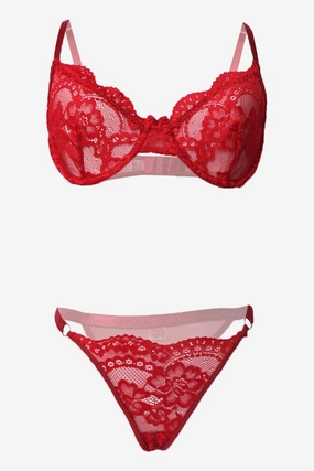 Red Lace Lingerie Set