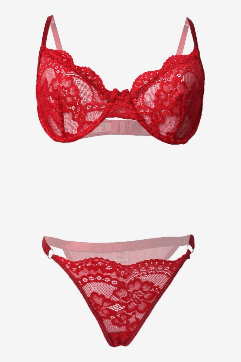 Red Lace Lingerie Set