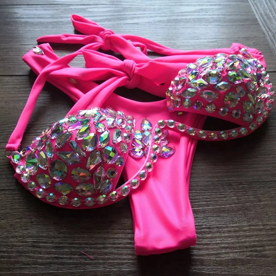 Rhinestone Bikini Set