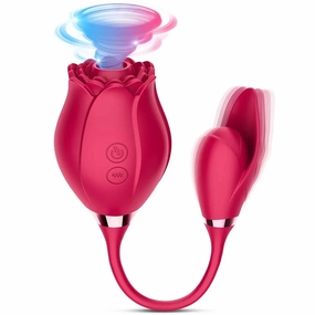 Rose Sucking Vibrator Suction, Thrusting & Vibrating Clit Stimulator G-Spot
