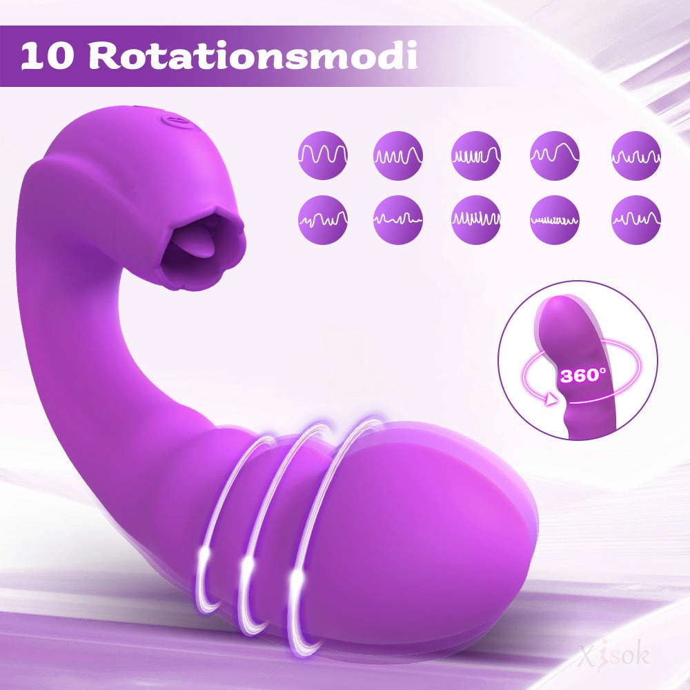 Ryan-Tongue Licking Vibrator With Rotating Dildo G Spot Vibrator