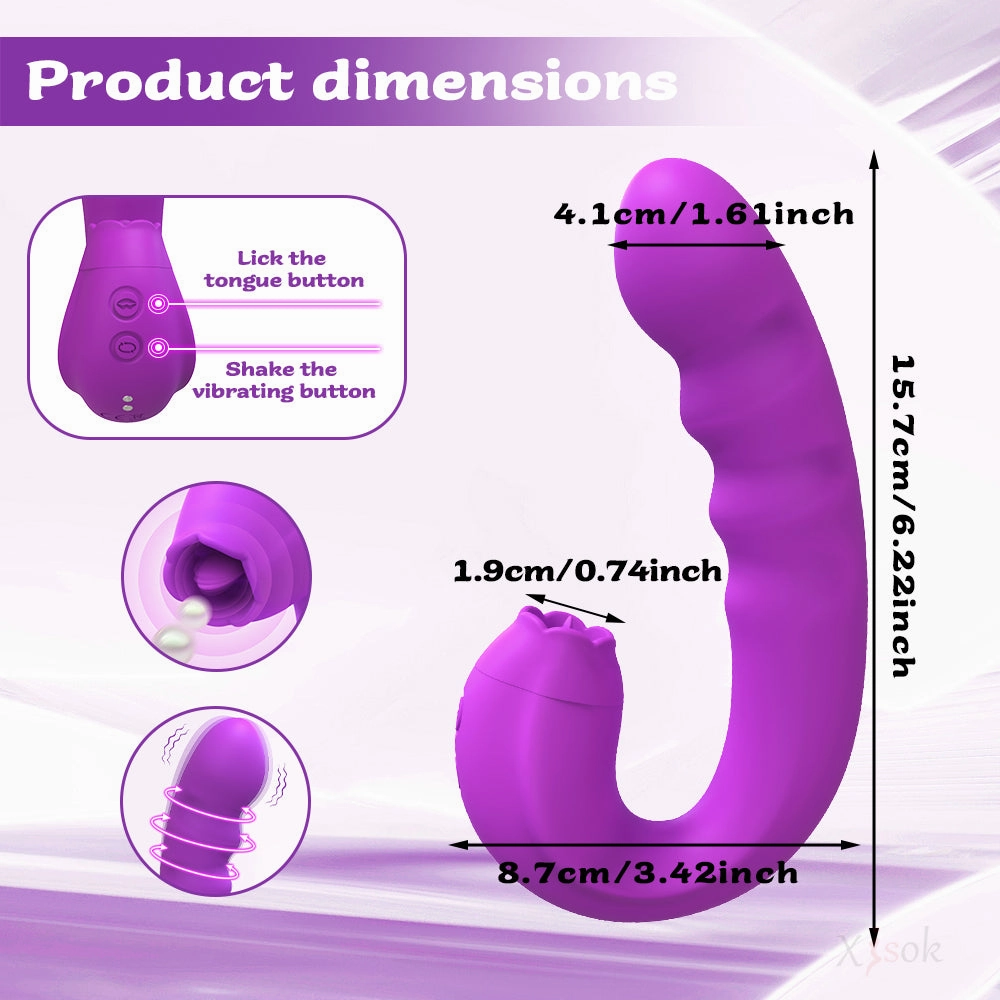 Ryan-Tongue Licking Vibrator With Rotating Dildo G Spot Vibrator