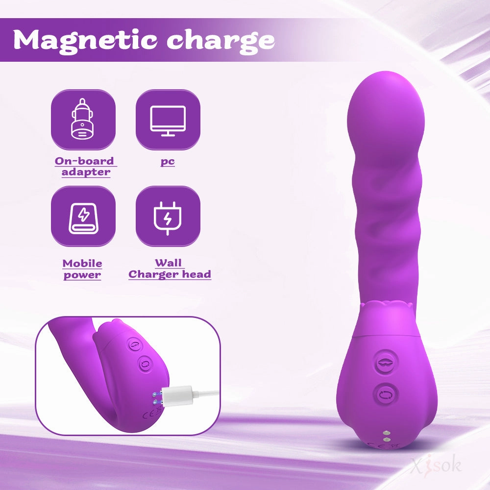 Ryan-Tongue Licking Vibrator With Rotating Dildo G Spot Vibrator