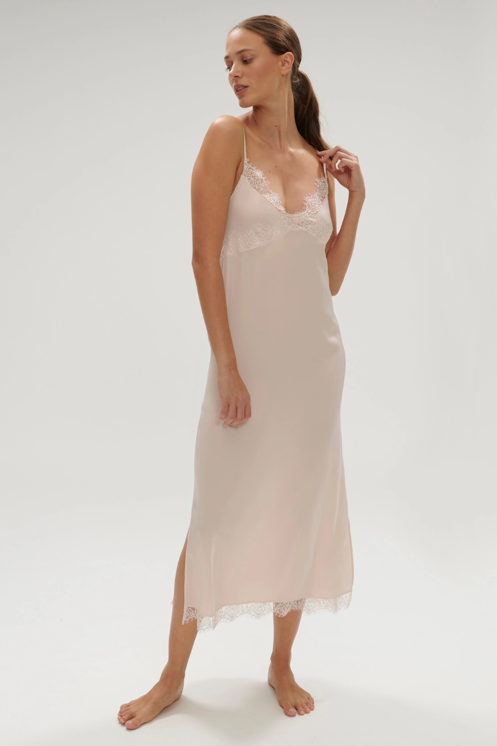 Satin Secrets Long Nightdress Rose Sakura, Size 1 (UK 8-10)