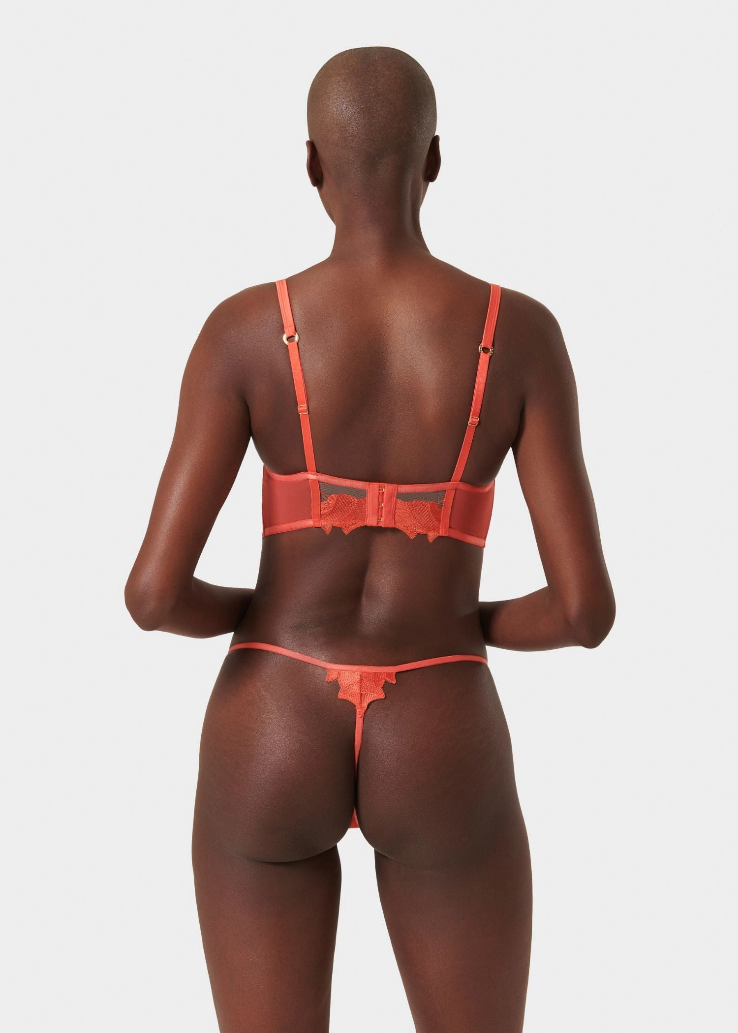 Serenity Thong (Hot Coral/Sheer)
