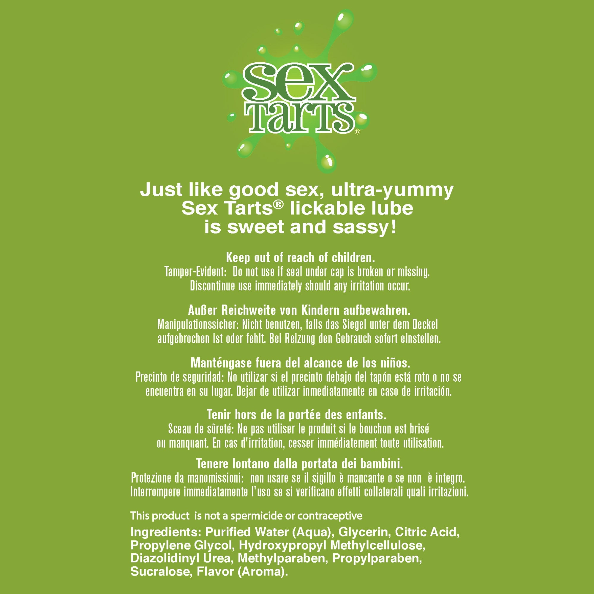 Sex Tarts Pleasure Gel, Green Apple Fizz, 2 fl. oz. (59 mL) Tube