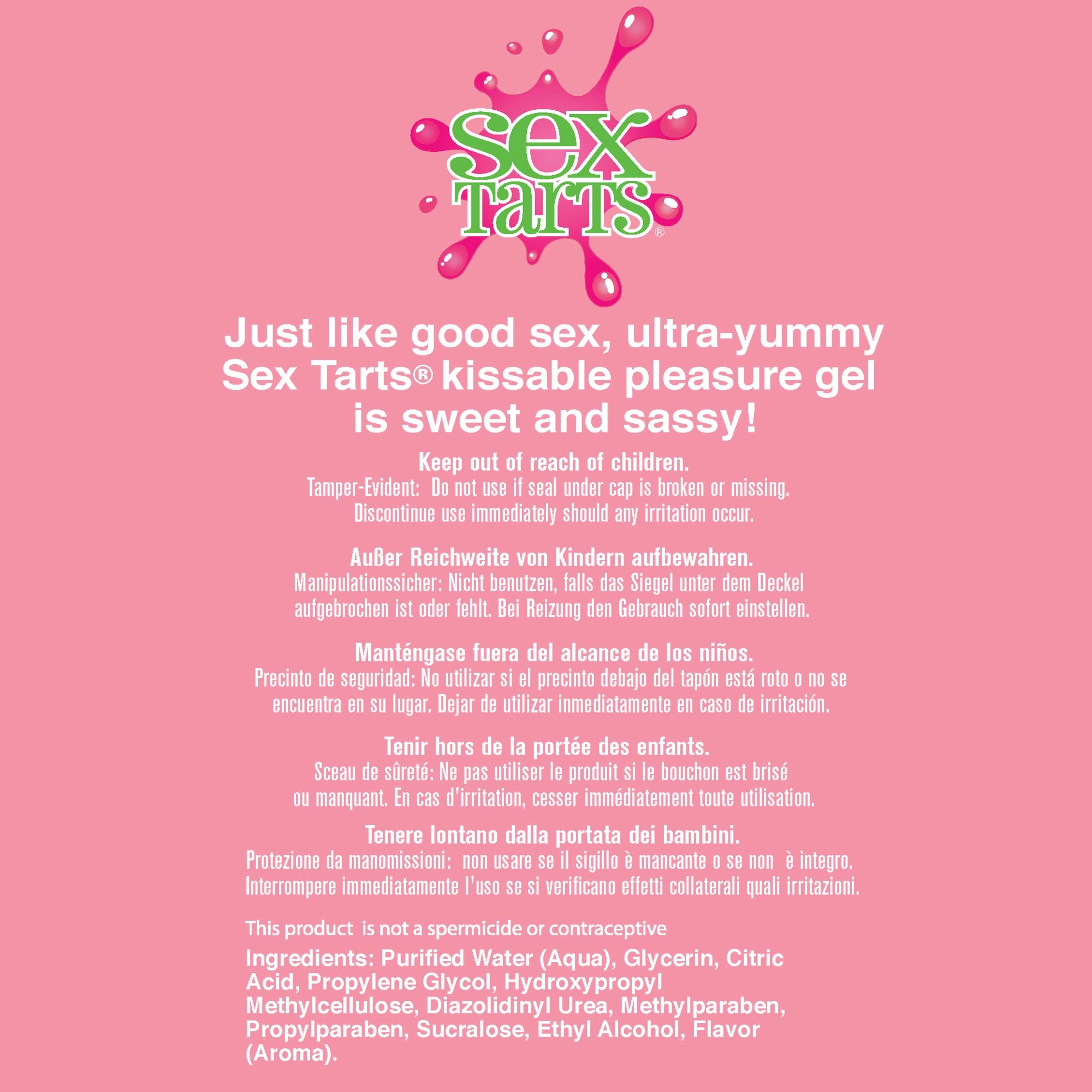 Sex Tarts Pleasure Gel, Watermelon Splash, 2 fl. oz. (59 mL) Tube