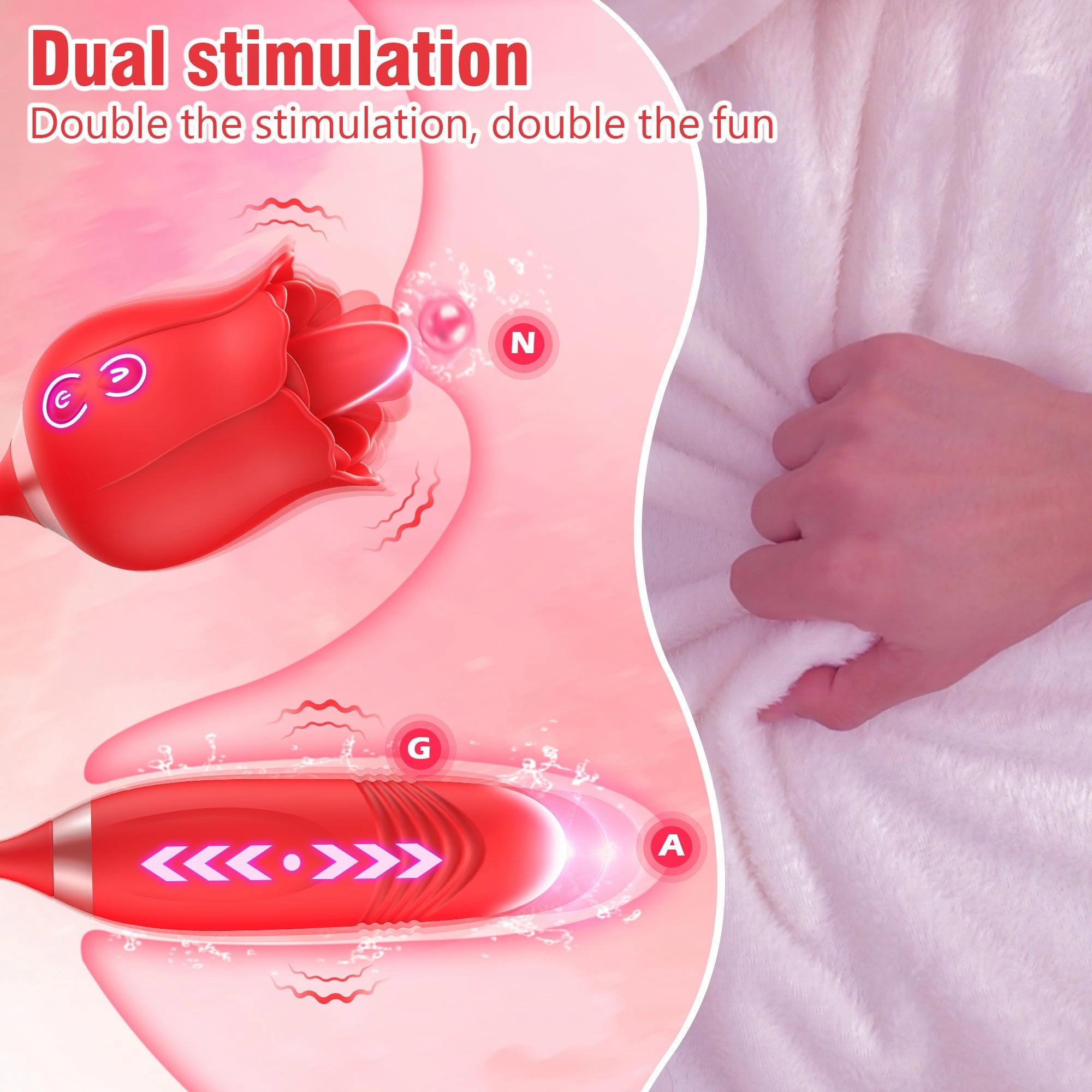 Sex toy Vibrator with 2 Thrusting and Vibration 10 Speed Patterns