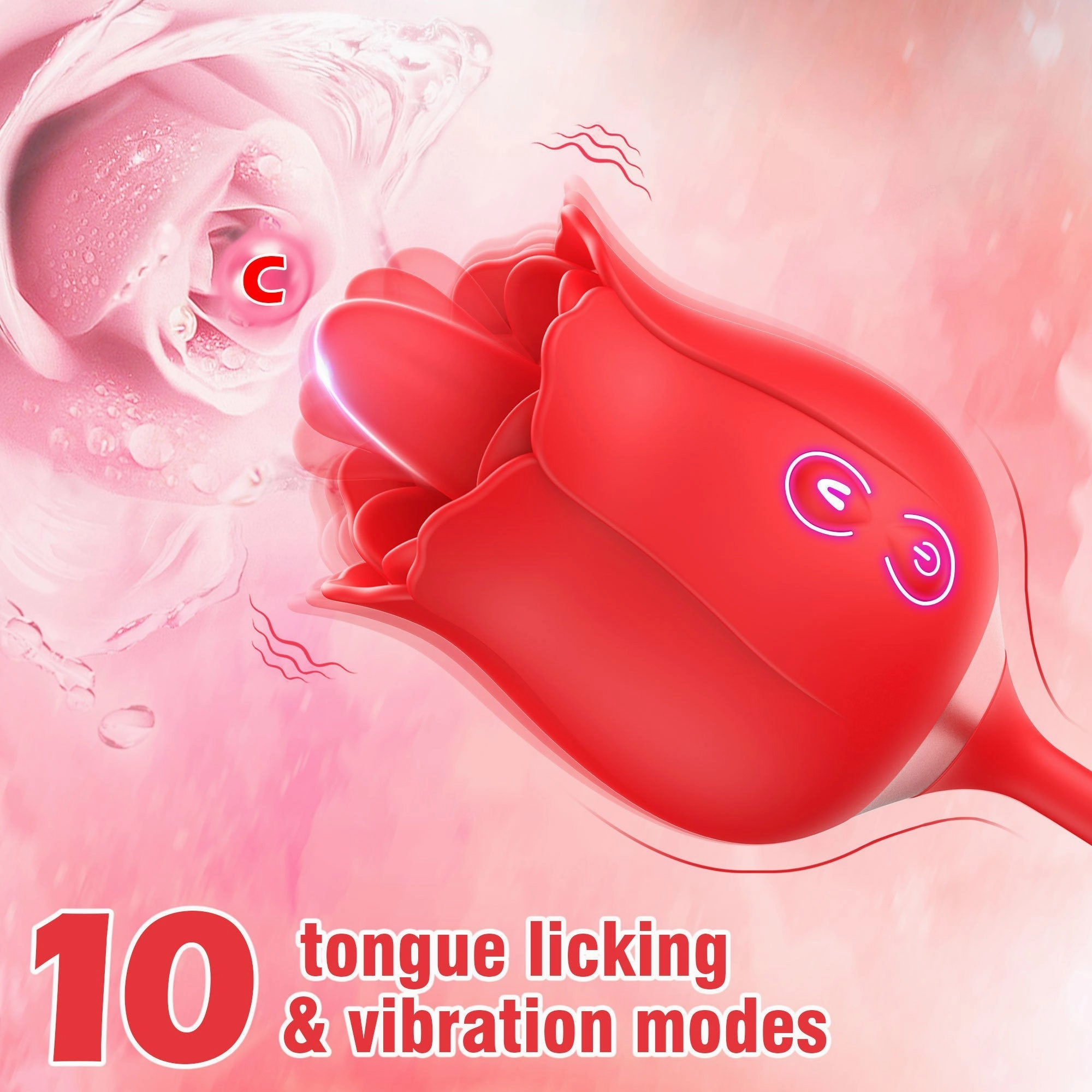 Sex toy Vibrator with 2 Thrusting and Vibration 10 Speed Patterns