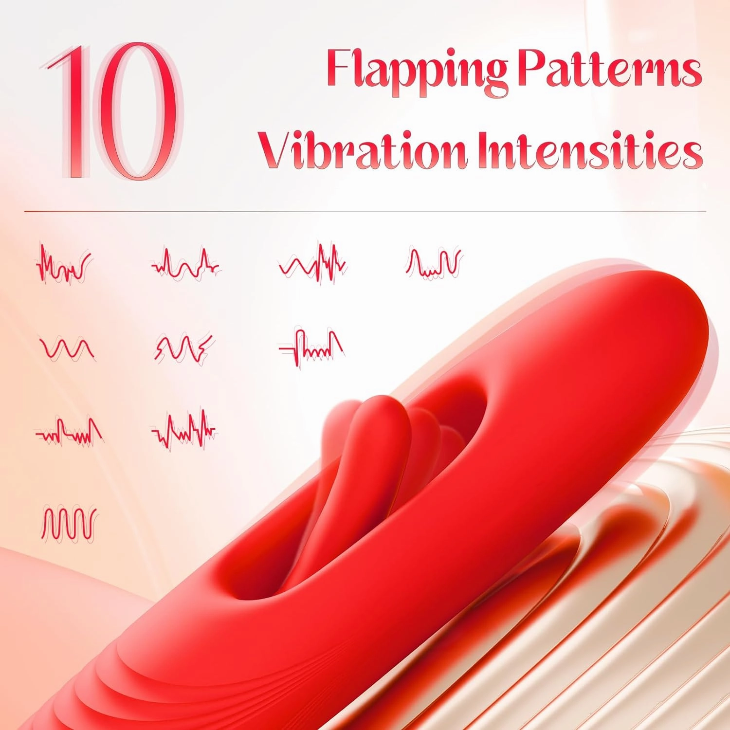 Sex Toy with 10 Kissing Patterns, Vibrations and Flapping Dildo Vibrator