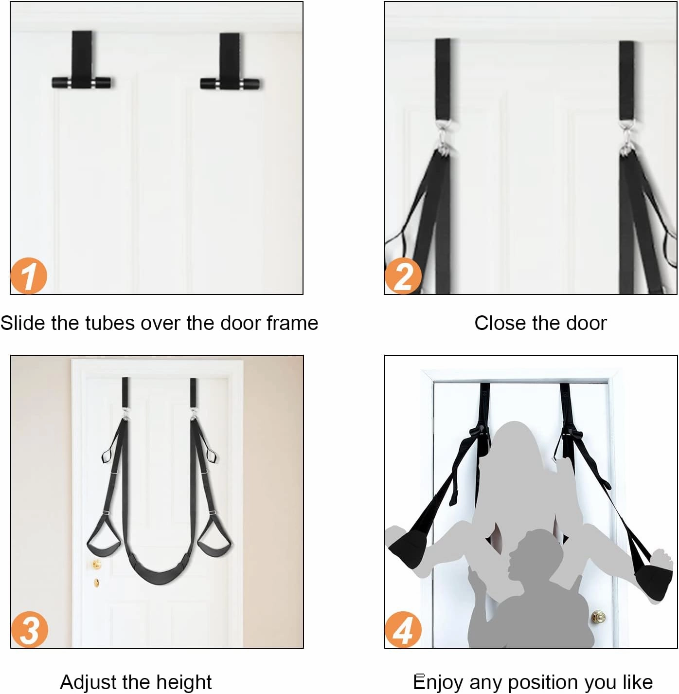 SEXY SLAVE Door Sex Swing with Seat – Adjustable Bondage Sling for Couples