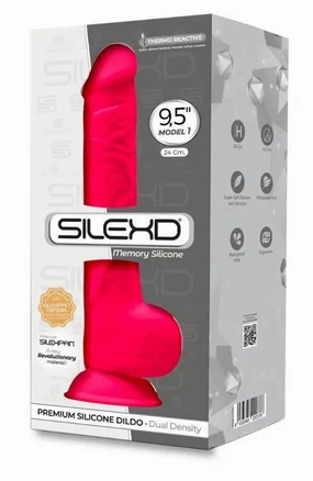 SilexD - Dual Density Memory Silicone Premium Pink Dildo 9.5