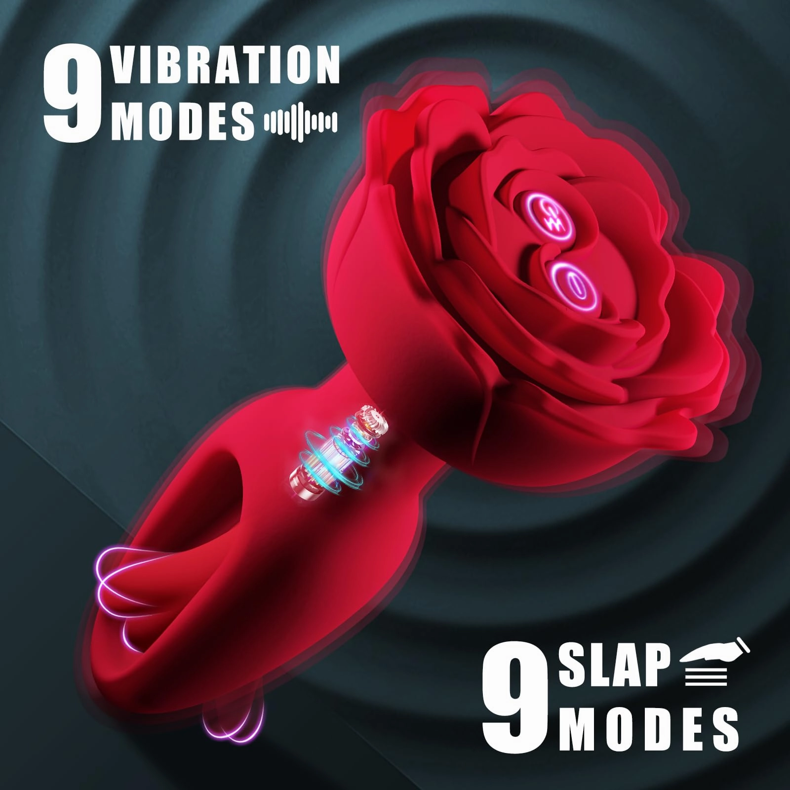 SirenVibe - Vibrating & Flapping Rose Butt Plug