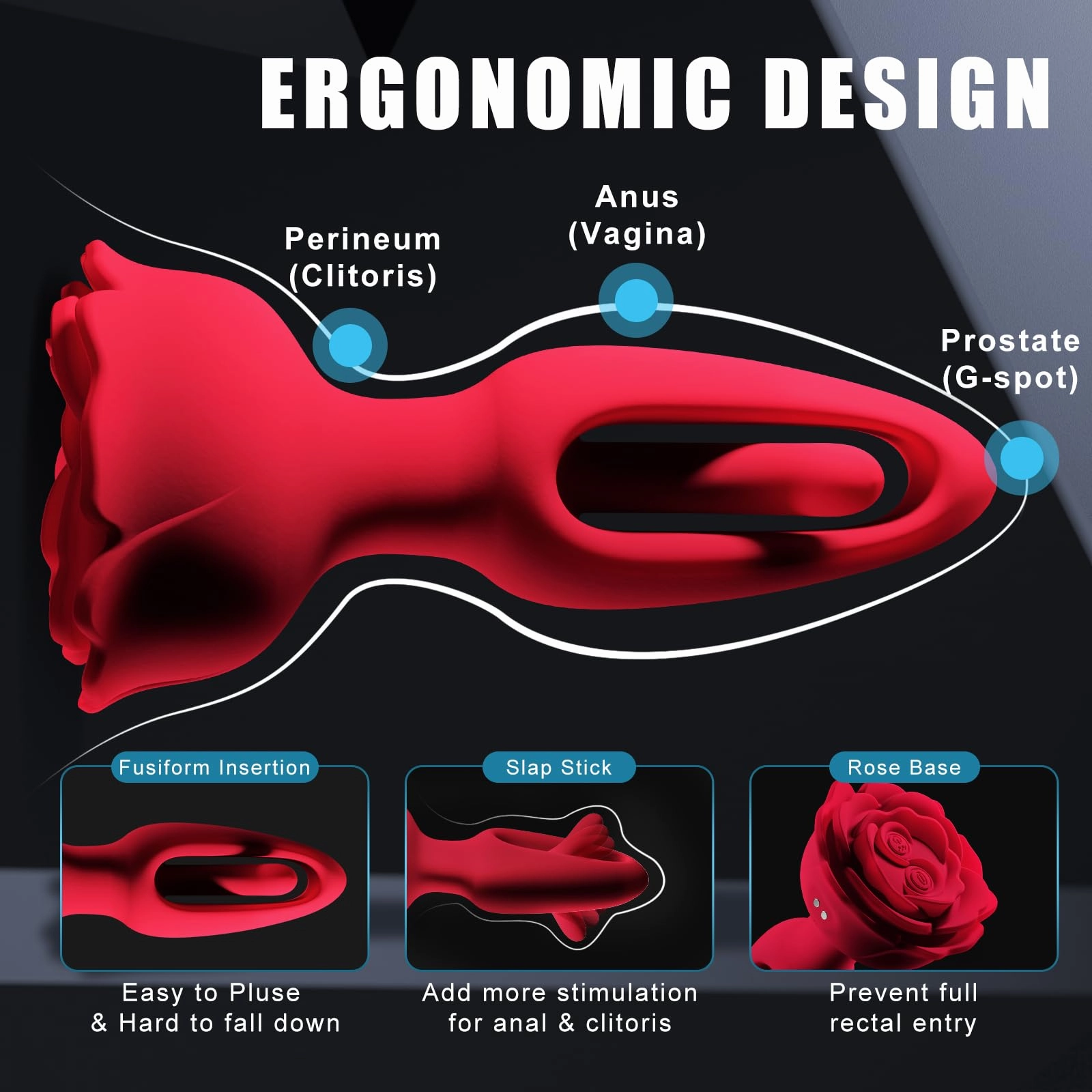 SirenVibe - Vibrating & Flapping Rose Butt Plug