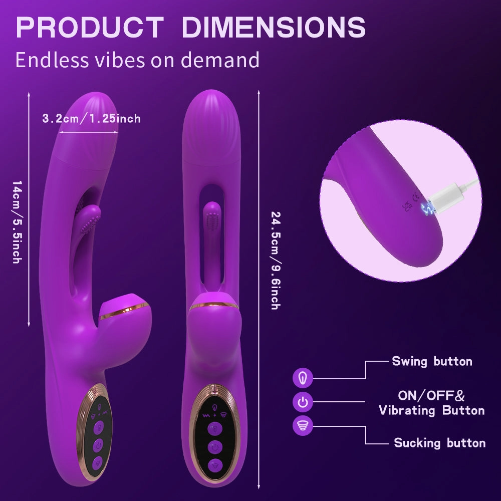 Skerry - Vibrating and Tapping Vibrator with Clit Sucker for Women Pleasure