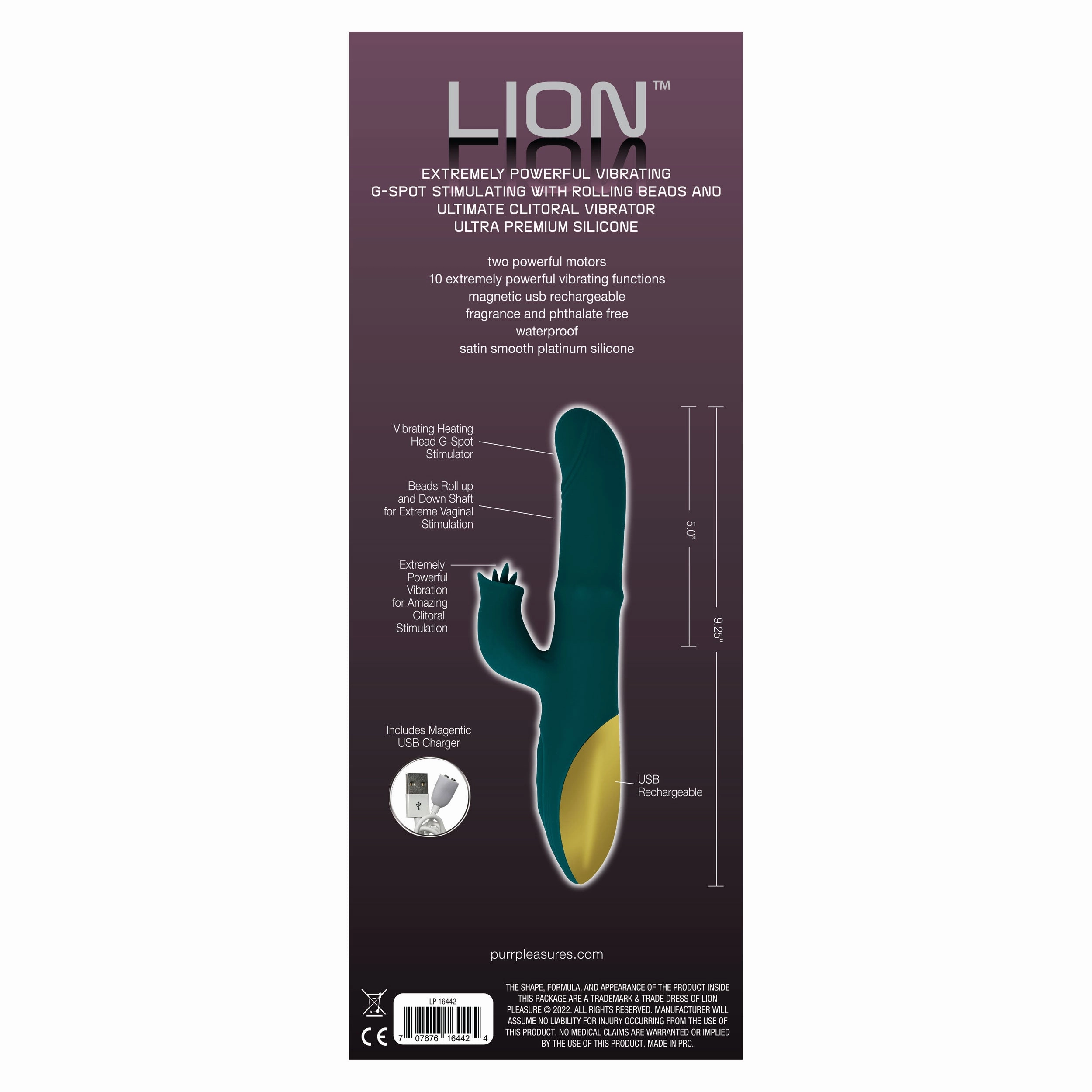 The Lion Flicking Clit Vibe with Heating G-Spot Tip