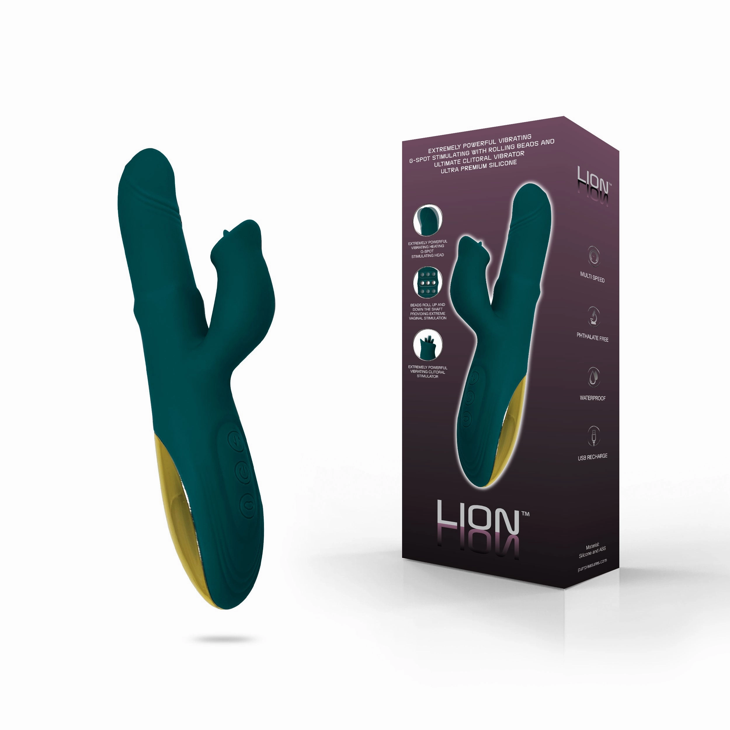 The Lion Flicking Clit Vibe with Heating G-Spot Tip