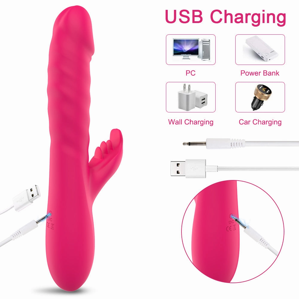 Three Pieces Of Tongue Turning Ball Telescopic Stick Rabbit Vibrator