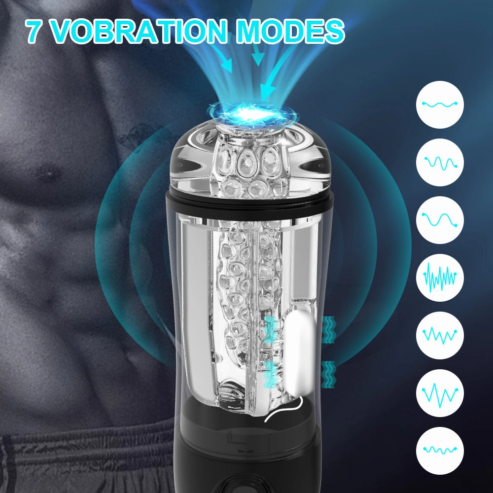 Transparent Sucking & Vibrating Male Masturbator
