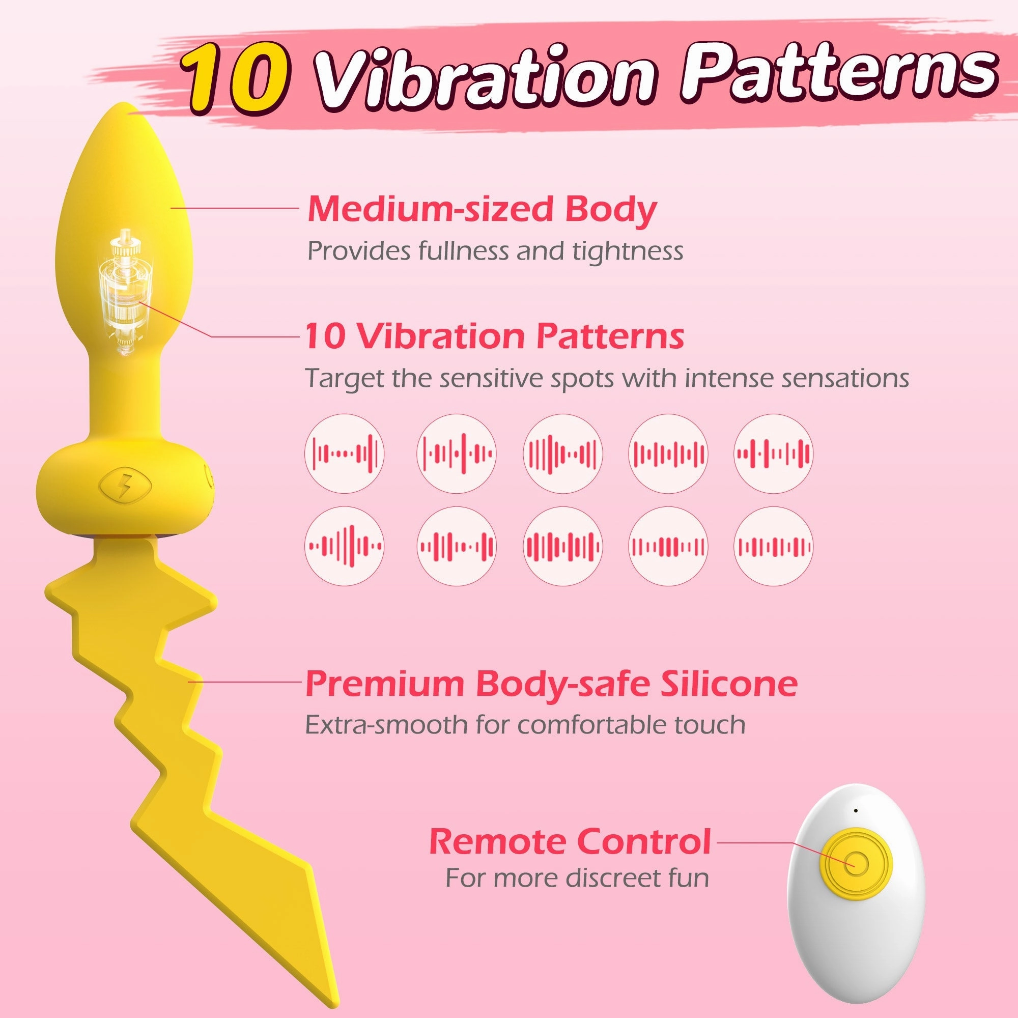 Vibrating Anal Butt Plug with Remote Control